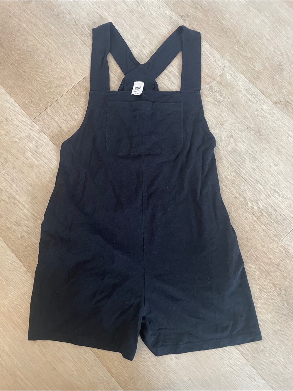 Smash + Tess Black Cotton Crossback Romper Shorts
